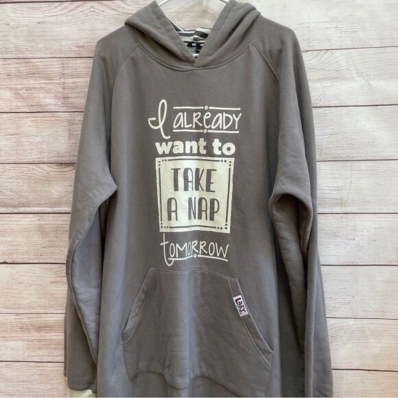 LAZY ONE HOODED SLEEP SHIRT IN GRAY - Picture 2 of 6